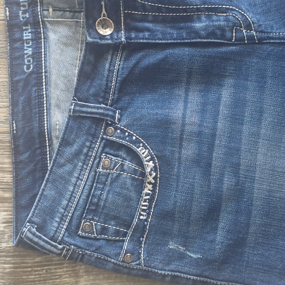 COWGIRL TUFF ladies bootcut rodeo & riding jeans blue bling sz 35x34L EUC - Picture 5 of 15